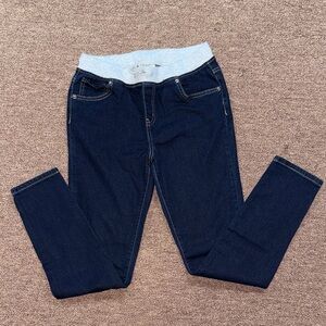 Cat & Jack Kids Dark Skinny Fit Blue Jeans w/Light Gray Stretchy Waistband- New